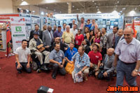 Chris Williams and Paul Nguyen at the National Ethnic Press and Media Council of Canada pavilion at the 2015 CNE